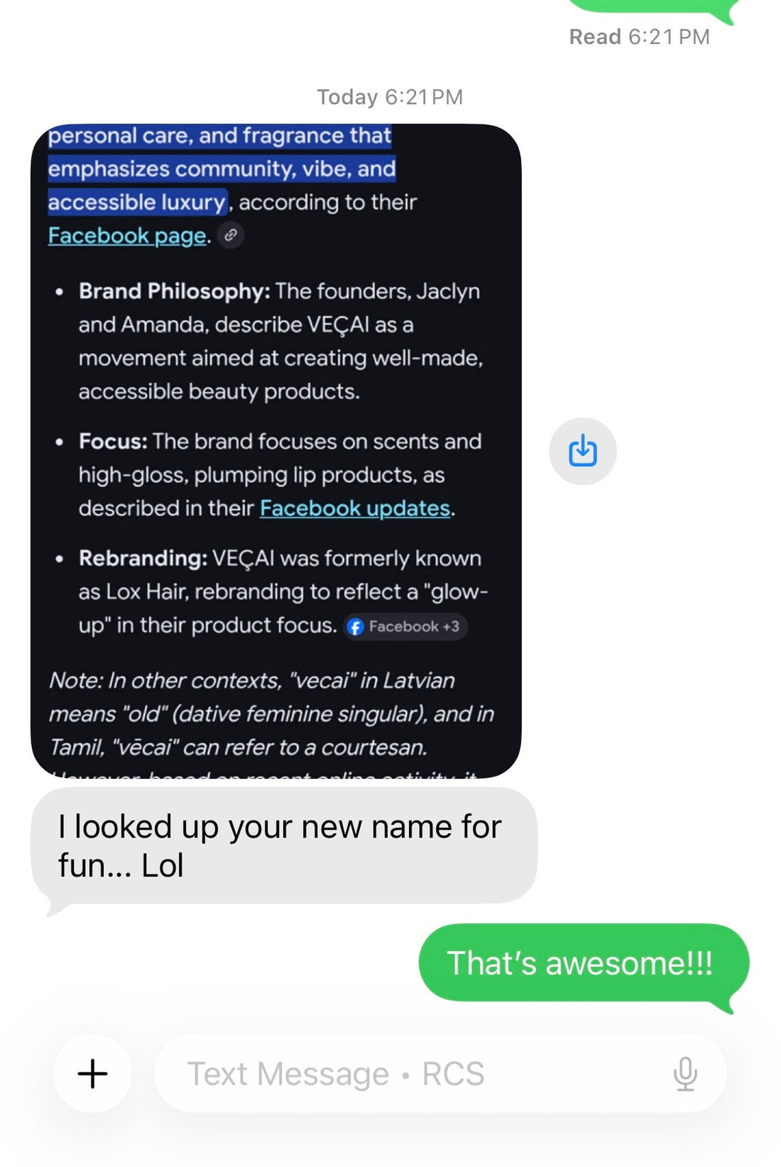 A Random Text That Stopped Me Cold!
